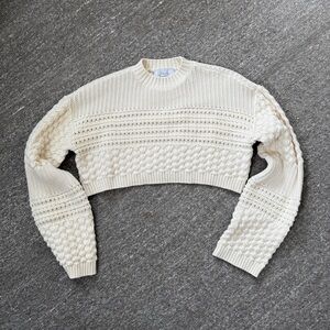 L’Academie Pointelle Cropped Sweater